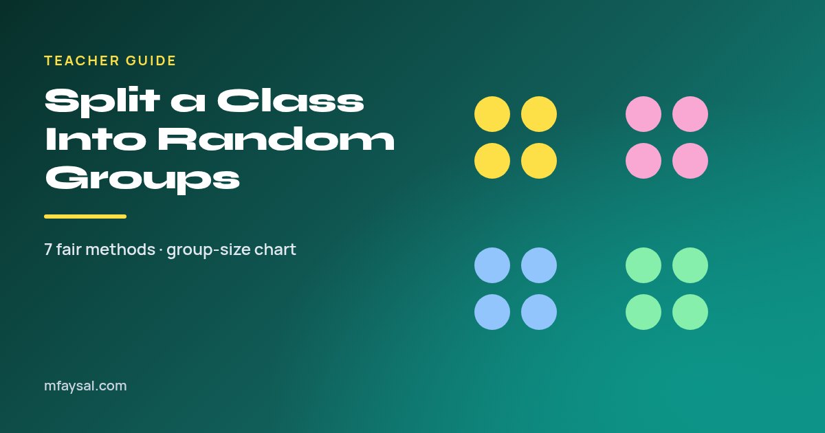 Cover image for How to Split a Class Into Random Groups Fairly (Teacher's Guide)