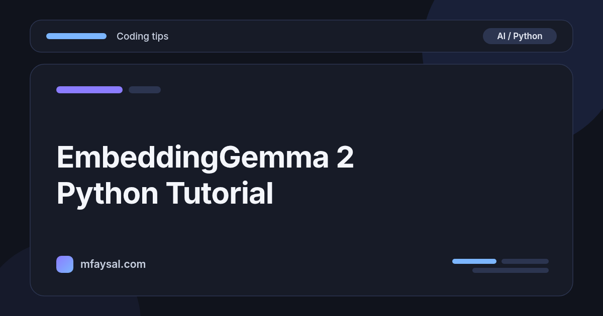 EmbeddingGemma 2 Tutorial: Run Google's New Open Embedding Model Locally in Python (Tested Semantic Search)