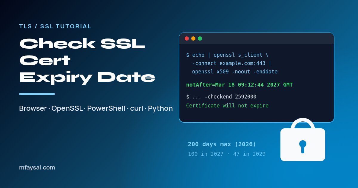 How to Check an SSL Certificate Expiry Date (Browser, OpenSSL, PowerShell, curl and Python)