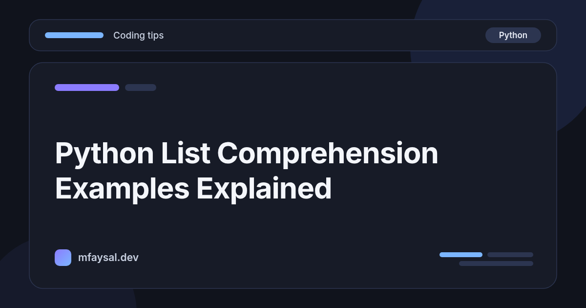 Cover image for Python List Comprehension Examples Explained
