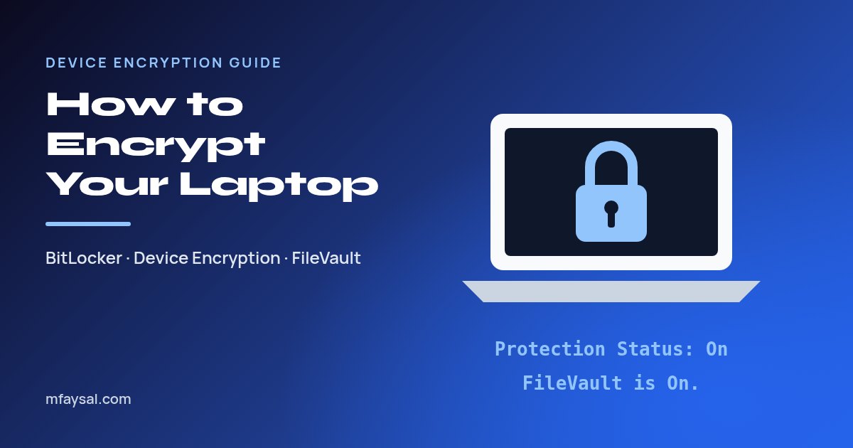How to Encrypt Your Laptop: BitLocker, Device Encryption and FileVault Step by Step