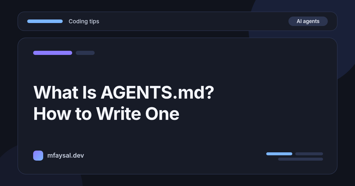 Cover image for What Is AGENTS.md? How to Write One for AI Coding Agents (With a Tested Template)