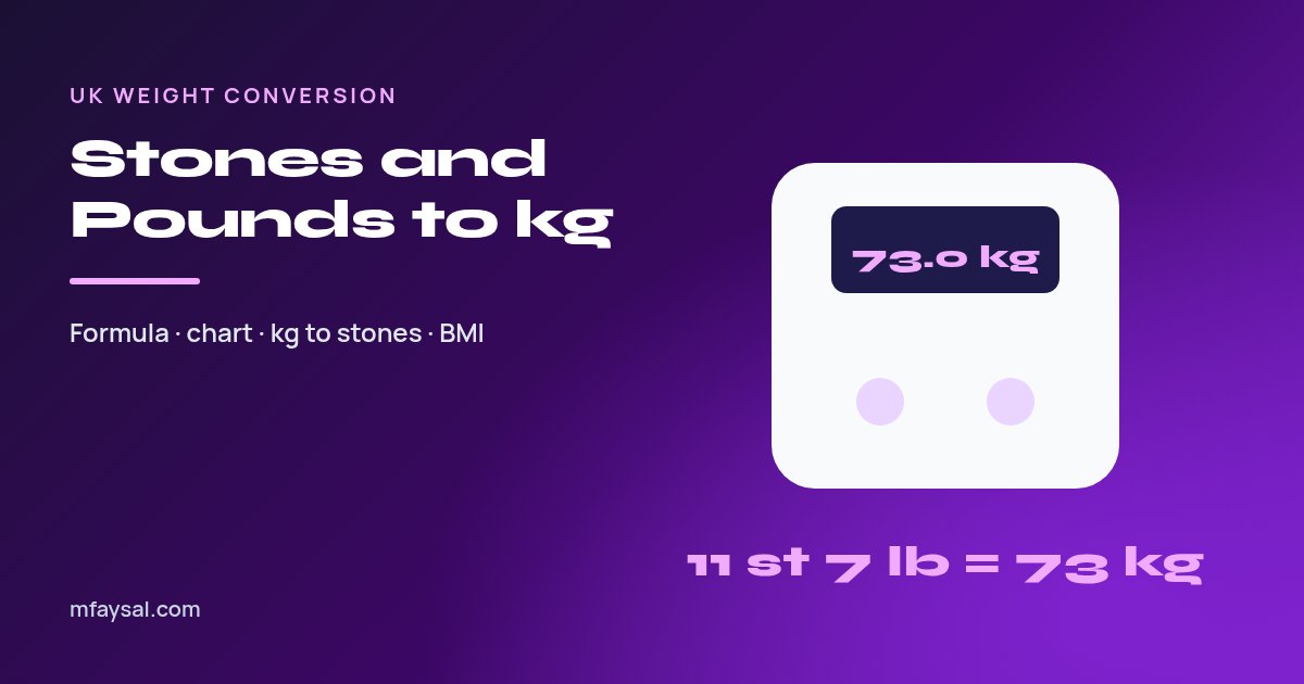 How to Convert Stones and Pounds to kg: Formula, Weight Chart and kg to Stones