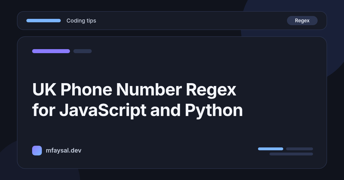 UK Phone Number Regex for JavaScript and Python (Tested)