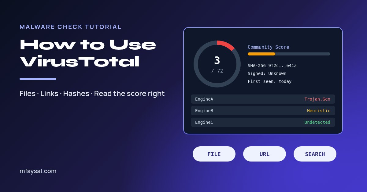Cover image for How to Use VirusTotal to Check Files, Links and Downloads (Step-by-Step for Beginners)