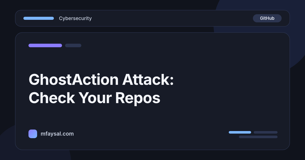 GhostAction GitHub Actions Attack: How to Check Your Repos for the Fake "Security Audit" Workflow (October 2026)