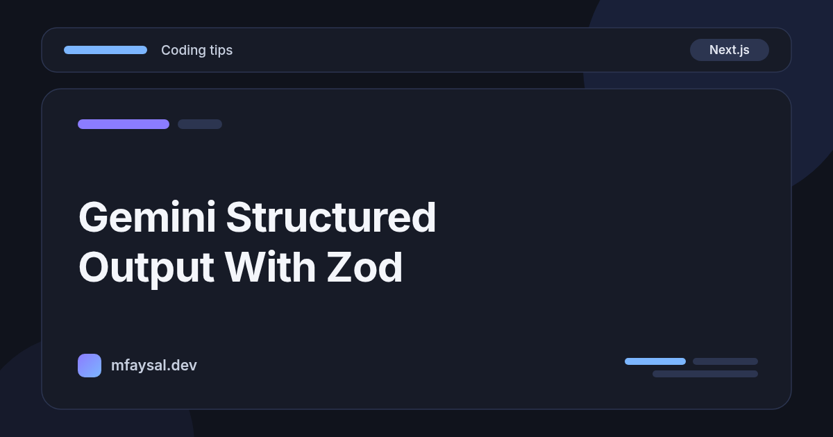 Gemini Structured Output With Zod in Next.js