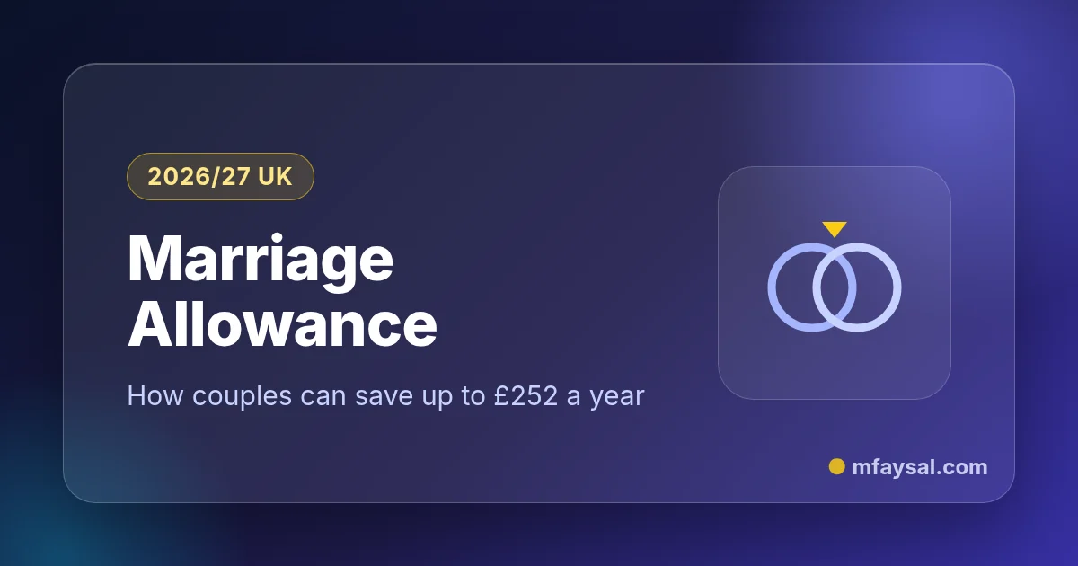 Cover image for Marriage Allowance UK 2026/27: Who Qualifies, How Much You Save and How to Backdate a Claim