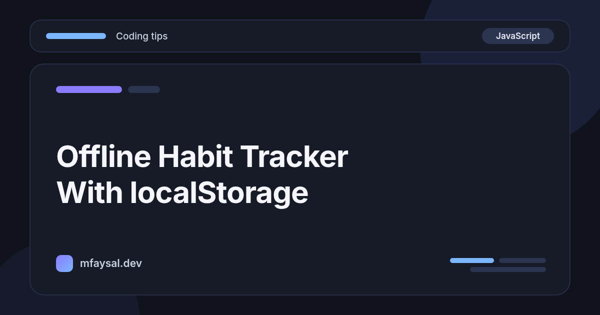 Build an Offline Habit Tracker With localStorage