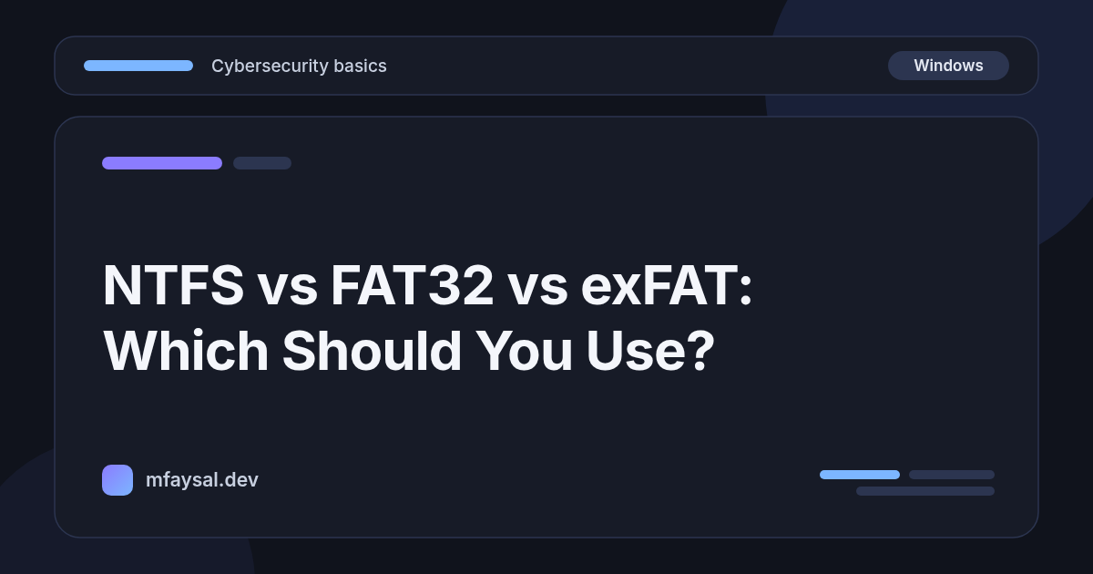 NTFS vs FAT32 vs exFAT: Which Format Should You Use? (Windows 2026)