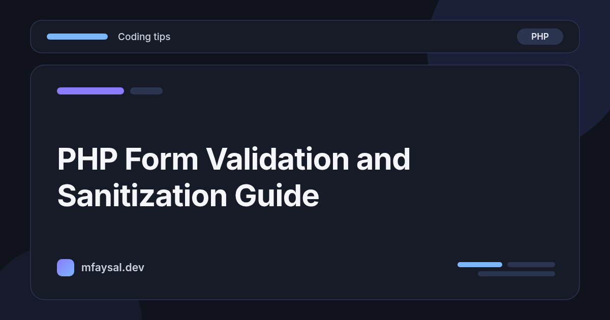 PHP Form Validation and Sanitization Guide