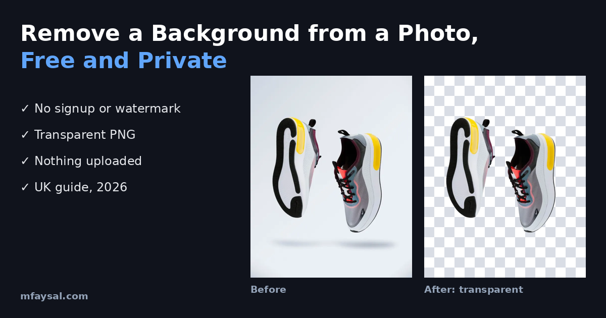Cover image for How to Remove a Background from a Photo for Free (No Signup, No Upload): UK Guide