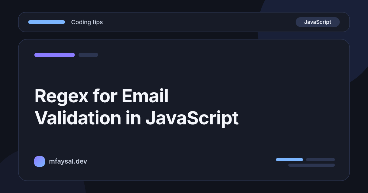 Regex for Email Validation in JavaScript (Tested)