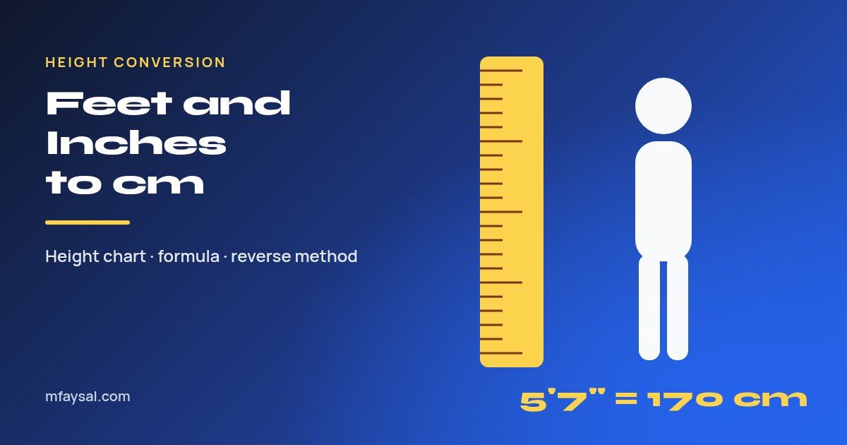 How to Convert Feet and Inches to cm: Height Chart, Formula and Reverse Conversion