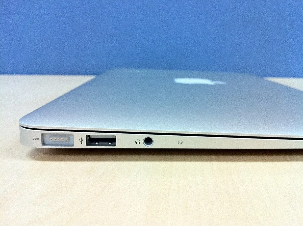 MacBook Air side view showing its ports