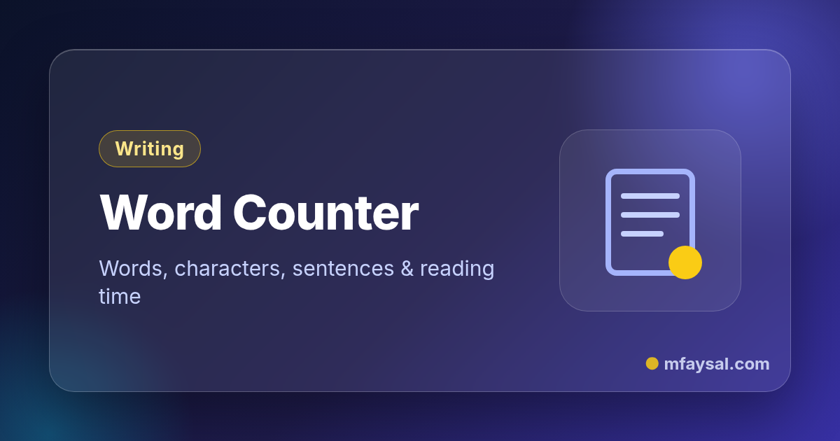 Word Counter project cover, built with HTML and CSS