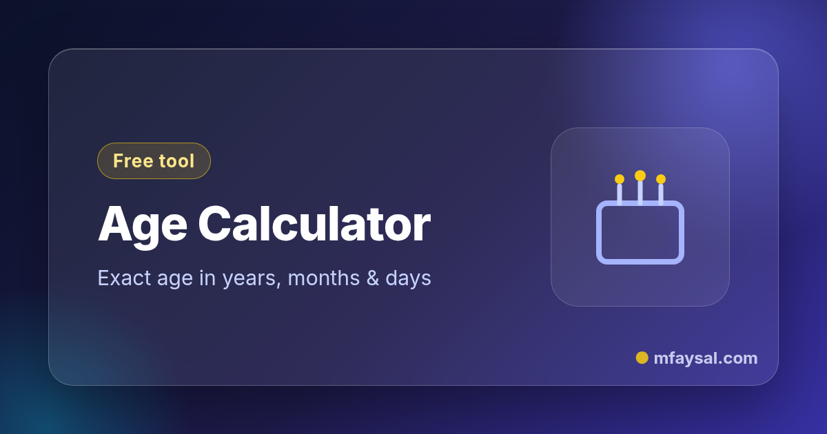 Age Calculator project cover, built with HTML and CSS