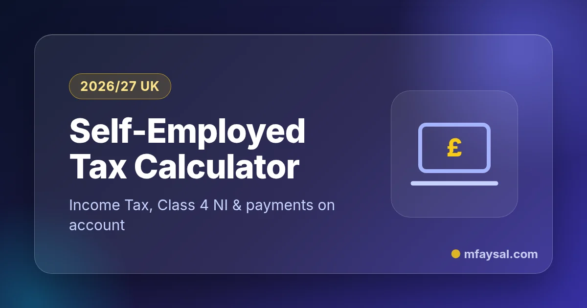 UK Self-Employed Tax Calculator project cover, built with HTML and CSS
