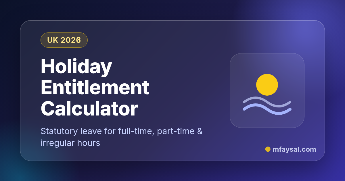 Holiday Entitlement Calculator project cover, built with HTML and CSS