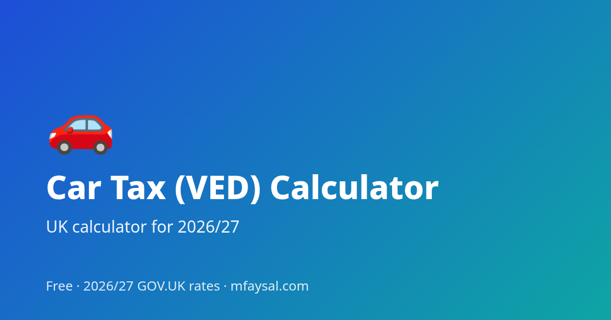 Car Tax (VED) Calculator project cover, built with HTML5 and CSS3