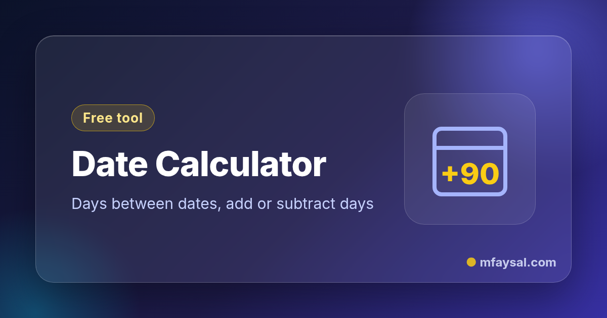Date Calculator project cover, built with HTML and CSS