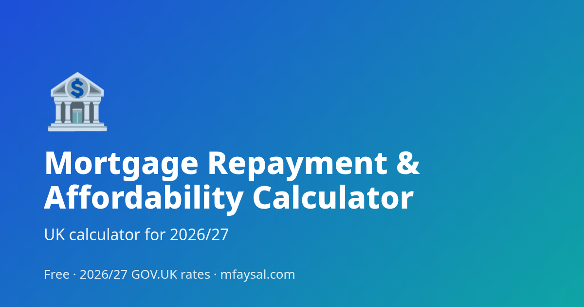 Mortgage Repayment & Affordability Calculator project cover, built with HTML5 and CSS3