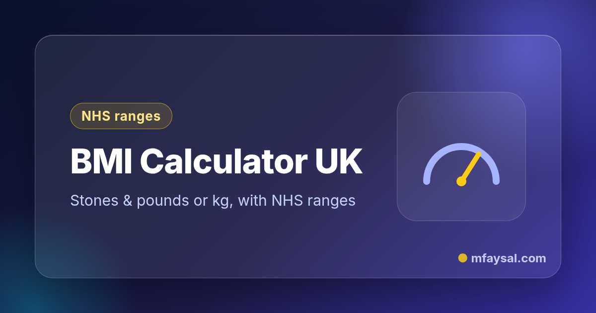 BMI Calculator UK project cover, built with HTML and CSS