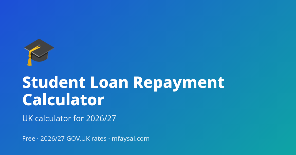 Student Loan Repayment Calculator project cover, built with HTML5 and CSS3