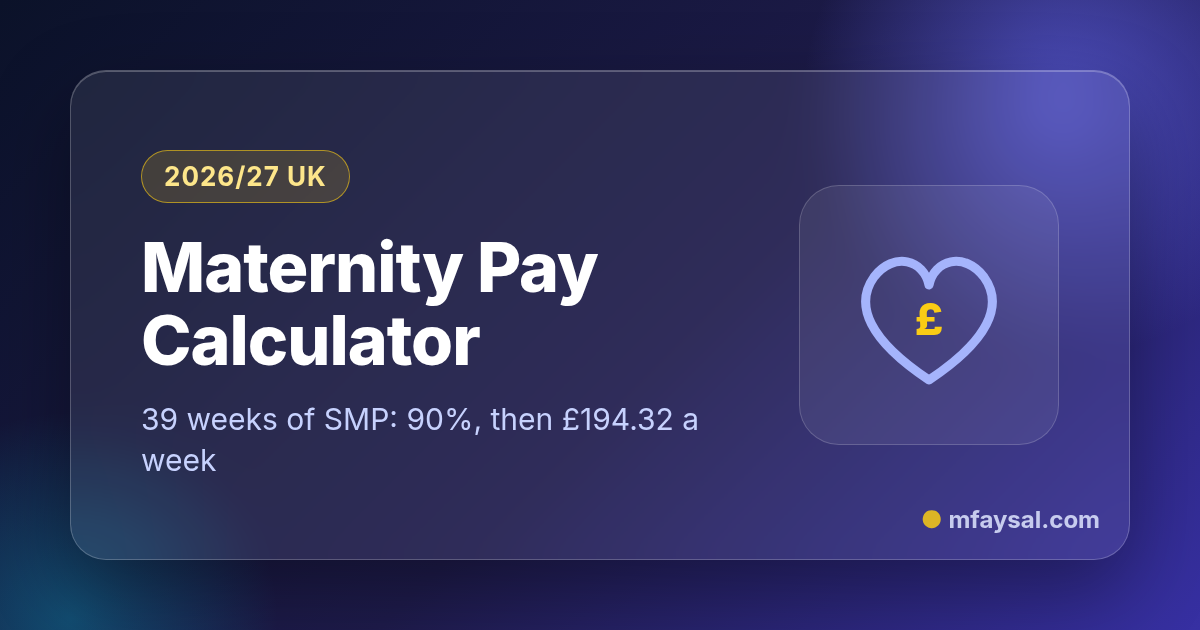 Maternity Pay Calculator project cover, built with HTML and CSS